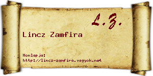 Lincz Zamfira névjegykártya
